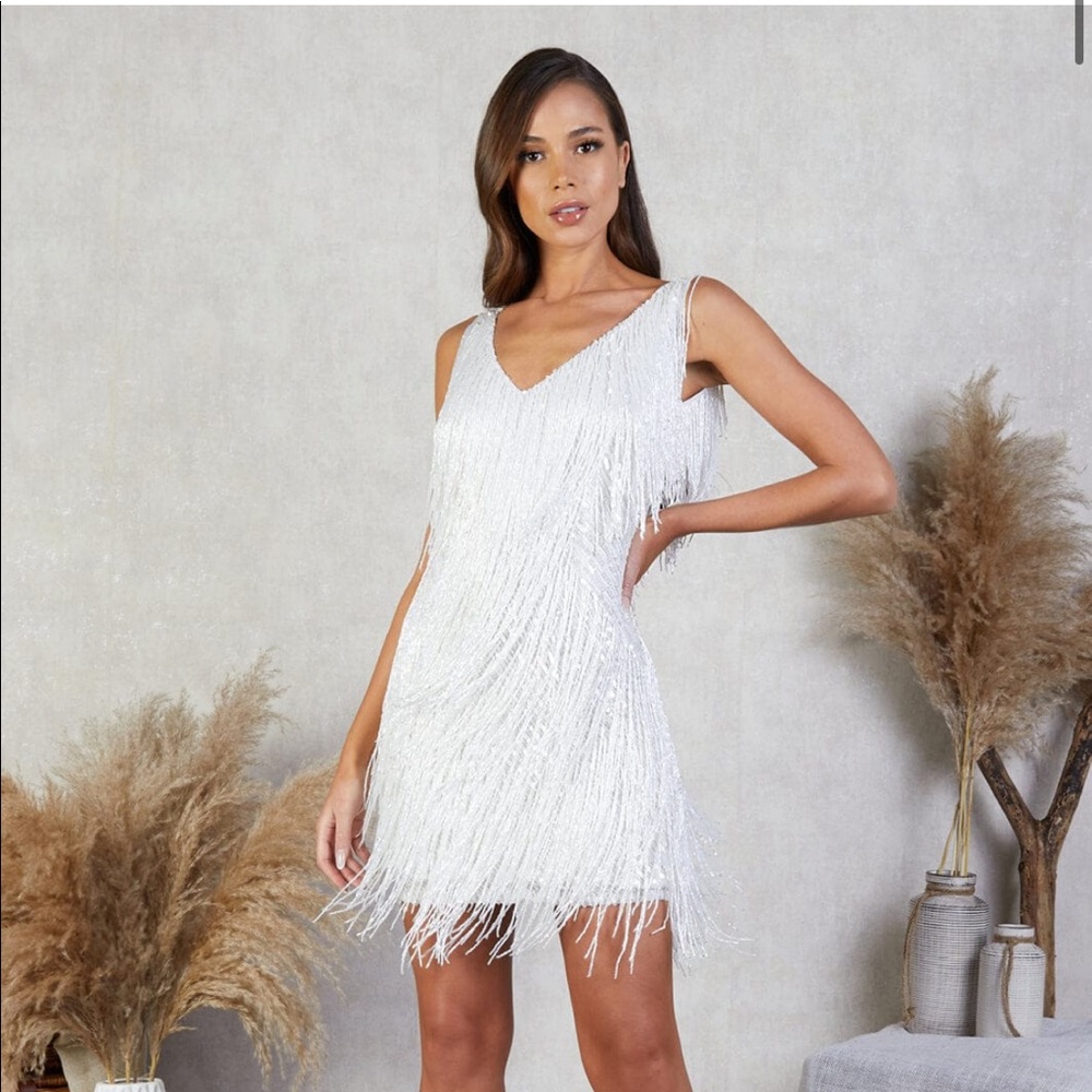 Nadine Merabi Sadie dress - White fringe bridal dress